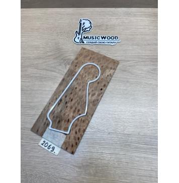 Карагач "Птичий Глаз" заготовка накладки на головку грифа Смешанный ААА Кап ААА 4х115х250 мм-0