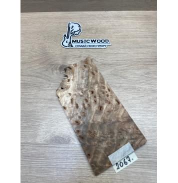 Карагач "Птичий Глаз" заготовка накладки на головку грифа Смешанный ААА Кап ААА 6х117х230 мм-2