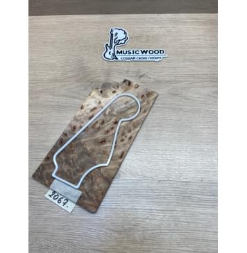 Карагач "Птичий Глаз" заготовка накладки на головку грифа Смешанный ААА Кап ААА 6х117х230 мм-0