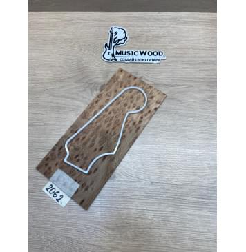 Карагач "Птичий Глаз" заготовка накладки на головку грифа Смешанный ААА Кап ААА 3.7х115х250 мм-0