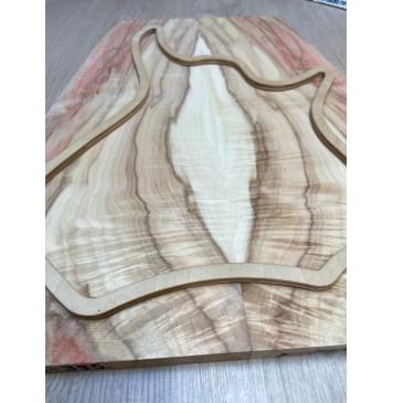 Клён Американский Ashleaf заготовка на топ для Тревел гитары Смешанный ААA Волна АА 11х175-113х430 мм (2 шт. книжкой) Уценка-трещины-2