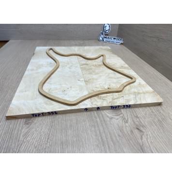 Клён Американский Каповый заготовка на топ для Тревел гитары Смешанный ААА Кап ААА 9х160-120х405 мм - 2 шт. (книжкой)-5