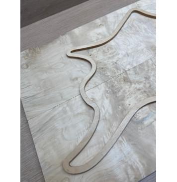 Клён Американский Каповый заготовка на топ для Тревел гитары Смешанный ААА Кап ААА 9х160-120х405 мм - 2 шт. (книжкой)-8