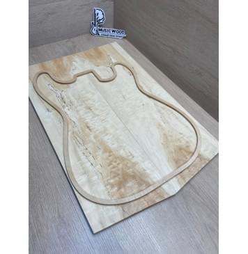 Клён Облачко заготовка на топ Смешанный ААА Волна ААА 10х175х545-525 мм - 2 шт. (книжкой)-3