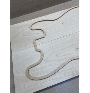 Клён Белый Явор, Волнистый заготовка на топ Тангент А Волна А 20х175х537 мм - 2 шт (книжкой)-7