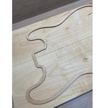 Клён Белый Явор, Волнистый заготовка на топ Тангент А Волна А 20х175х537 мм - 2 шт (книжкой)-22