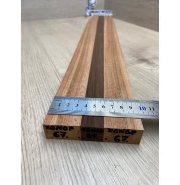 Махагон/Венге заготовка для переклееного грифа безголовой гитары Радиал ААА 21х(35-21-35)х600 мм (из 3х частей)-1