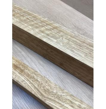 Корина Белая (Лимба-Офрам) Волнистая заготовка сквозного грифа Радиал АА Волна АА 50х(54-22-54)х1080 мм, из 3х частей, (УЦЕНКА - сучки)-15