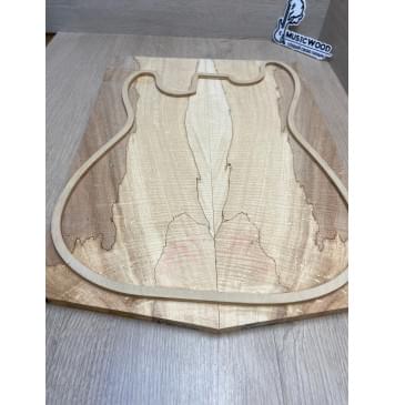 Клён Американский Spalted Волнистый заготовка на тор Смешанный АА Волна ААА 12х175х500-465 мм, 2 шт, книжкой (УЦЕНКА - гнилостные поражения древесины, под стабилизацию или работу с порозаполнителями)-8