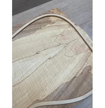 Клён Американский Spalted Волнистый заготовка на тор Смешанный АА Волна ААА 12х175х500-465 мм, 2 шт, книжкой (УЦЕНКА - гнилостные поражения древесины, под стабилизацию или работу с порозаполнителями)-10