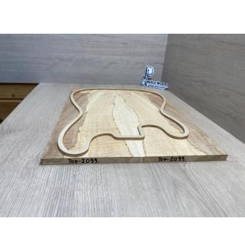 Клён Американский Spalted Волнистый заготовка на тор Смешанный АА Волна ААА 12х175х500-465 мм, 2 шт, книжкой (УЦЕНКА - гнилостные поражения древесины, под стабилизацию или работу с порозаполнителями)-1