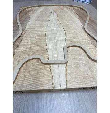 Клён Американский Spalted Волнистый заготовка на тор Смешанный АА Волна ААА 12х175х500-465 мм, 2 шт, книжкой (УЦЕНКА - гнилостные поражения древесины, под стабилизацию или работу с порозаполнителями)-2