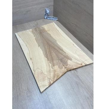 Клён Американский Spalted Волнистый заготовка на тор Смешанный АА Волна ААА 12х175х500-465 мм, 2 шт, книжкой (УЦЕНКА - гнилостные поражения древесины, под стабилизацию или работу с порозаполнителями)-4