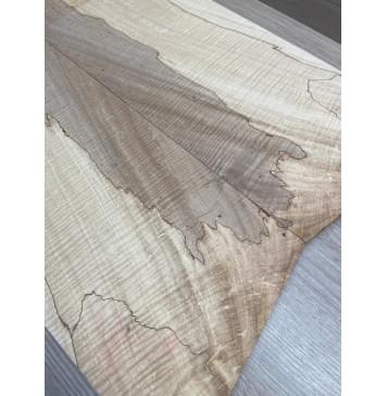 Клён Американский Spalted Волнистый заготовка на тор Смешанный АА Волна ААА 12х175х500-465 мм, 2 шт, книжкой (УЦЕНКА - гнилостные поражения древесины, под стабилизацию или работу с порозаполнителями)-5