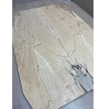 Клён Американский Spalted Волнистый заготовка на тор Смешанный АА Волна АА 10х180х505 мм, 2 шт, книжкой (УЦЕНКА - гнилостные поражения древесины, под стабилизацию или работу с порозаполнителями)-4