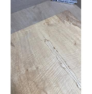 Клён Американский Spalted Волнистый заготовка на тор Смешанный АА Волна АА 10х180х505 мм, 2 шт, книжкой (УЦЕНКА - гнилостные поражения древесины, под стабилизацию или работу с порозаполнителями)-5