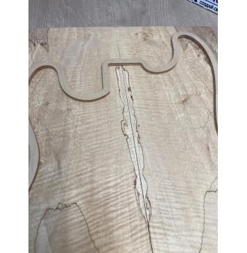Клён Американский Spalted Волнистый заготовка на тор Смешанный АА Волна АА 10х180х505 мм, 2 шт, книжкой (УЦЕНКА - гнилостные поражения древесины, под стабилизацию или работу с порозаполнителями)-7