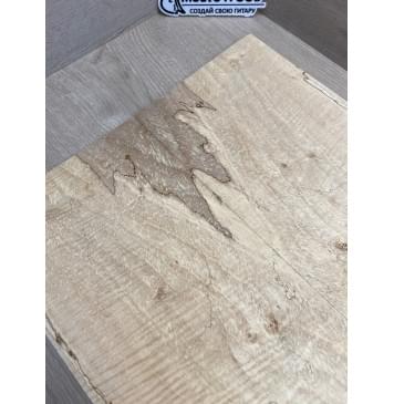 Клён Американский Spalted Волнистый заготовка на тор Смешанный АА Волна АА 10х180х505 мм, 2 шт, книжкой (УЦЕНКА - гнилостные поражения древесины, под стабилизацию или работу с порозаполнителями)-1