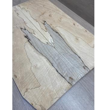 Клён Американский Spalted Волнистый заготовка на тор Смешанный ААА Волна АА 10х179х505 мм, 2 шт, книжкой (УЦЕНКА - гнилостные поражения древесины, под стабилизацию или работу с порозаполнителями)-9