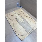 Клён Американский Spalted Волнистый заготовка на тор Смешанный ААА Волна АА 10х179х505 мм, 2 шт, книжкой (УЦЕНКА - гнилостные поражения древесины, под стабилизацию или работу с порозаполнителями)