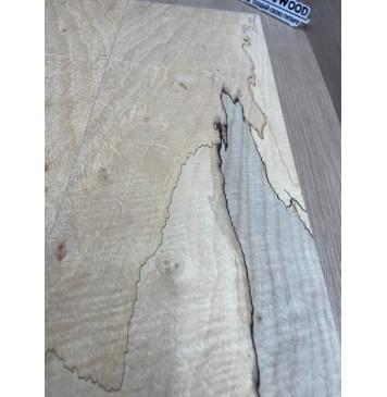Клён Американский Spalted Волнистый заготовка на тор Смешанный ААА Волна АА 10х179х505 мм, 2 шт, книжкой (УЦЕНКА - гнилостные поражения древесины, под стабилизацию или работу с порозаполнителями)-5