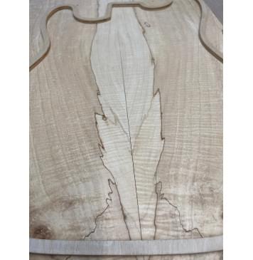 Клён Американский Spalted Волнистый заготовка на тор Смешанный АА Волна ААА 12х175х500-465 мм, 2 шт, книжкой (УЦЕНКА - гнилостные поражения древесины, под стабилизацию или работу с порозаполнителями)-10