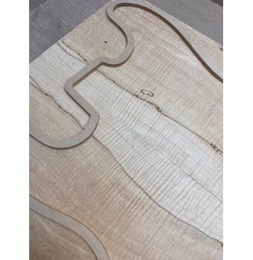 Клён Американский Spalted Волнистый заготовка на тор Смешанный АА Волна ААА 12х175х500-465 мм, 2 шт, книжкой (УЦЕНКА - гнилостные поражения древесины, под стабилизацию или работу с порозаполнителями)-11