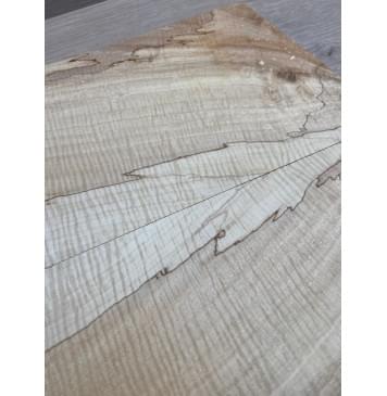 Клён Американский Spalted Волнистый заготовка на тор Смешанный АА Волна ААА 12х175х500-465 мм, 2 шт, книжкой (УЦЕНКА - гнилостные поражения древесины, под стабилизацию или работу с порозаполнителями)-3