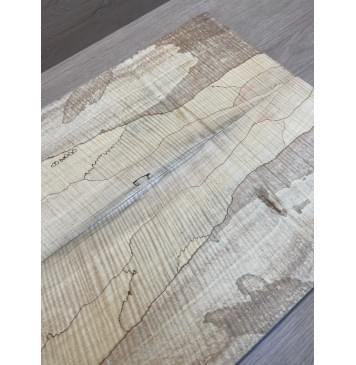 Клён Американский Spalted Волнистый заготовка на тор Смешанный АА Волна ААА 10х178х535-500 мм, 2 шт, книжкой (УЦЕНКА - гнилостные поражения древесины, под стабилизацию или работу с порозаполнителями)-10