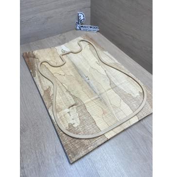 Клён Американский Spalted Волнистый заготовка на тор Смешанный АА Волна ААА 10х178х535-500 мм, 2 шт, книжкой (УЦЕНКА - гнилостные поражения древесины, под стабилизацию или работу с порозаполнителями)-13