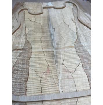 Клён Американский Spalted Волнистый заготовка на тор Смешанный АА Волна ААА 10х178х535-500 мм, 2 шт, книжкой (УЦЕНКА - гнилостные поражения древесины, под стабилизацию или работу с порозаполнителями)-15