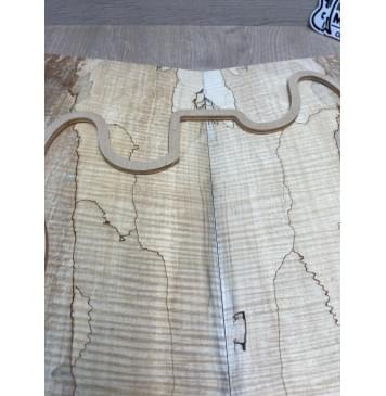 Клён Американский Spalted Волнистый заготовка на тор Смешанный АА Волна ААА 10х178х535-500 мм, 2 шт, книжкой (УЦЕНКА - гнилостные поражения древесины, под стабилизацию или работу с порозаполнителями)-16