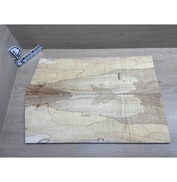 Клён Американский Spalted Волнистый заготовка на тор Смешанный АА Волна ААА 10х178х535-500 мм, 2 шт, книжкой (УЦЕНКА - гнилостные поражения древесины, под стабилизацию или работу с порозаполнителями)-18