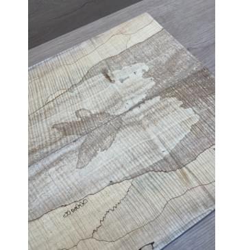 Клён Американский Spalted Волнистый заготовка на тор Смешанный АА Волна ААА 10х178х535-500 мм, 2 шт, книжкой (УЦЕНКА - гнилостные поражения древесины, под стабилизацию или работу с порозаполнителями)-2