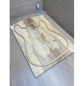 Клён Американский Spalted Волнистый заготовка на тор Смешанный АА Волна ААА 10х178х535-500 мм, 2 шт, книжкой (УЦЕНКА - гнилостные поражения древесины, под стабилизацию или работу с порозаполнителями)-0