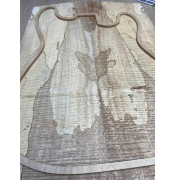 Клён Американский Spalted Волнистый заготовка на тор Смешанный АА Волна ААА 10х178х535-500 мм, 2 шт, книжкой (УЦЕНКА - гнилостные поражения древесины, под стабилизацию или работу с порозаполнителями)-3