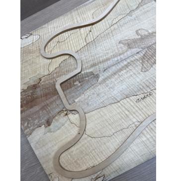 Клён Американский Spalted Волнистый заготовка на тор Смешанный АА Волна ААА 10х178х535-500 мм, 2 шт, книжкой (УЦЕНКА - гнилостные поражения древесины, под стабилизацию или работу с порозаполнителями)-4