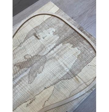 Клён Американский Spalted Волнистый заготовка на тор Смешанный АА Волна ААА 10х178х535-500 мм, 2 шт, книжкой (УЦЕНКА - гнилостные поражения древесины, под стабилизацию или работу с порозаполнителями)-5
