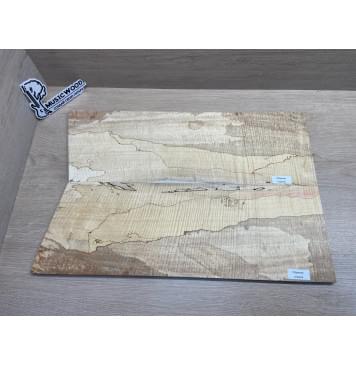 Клён Американский Spalted Волнистый заготовка на тор Смешанный АА Волна ААА 10х178х535-500 мм, 2 шт, книжкой (УЦЕНКА - гнилостные поражения древесины, под стабилизацию или работу с порозаполнителями)-6