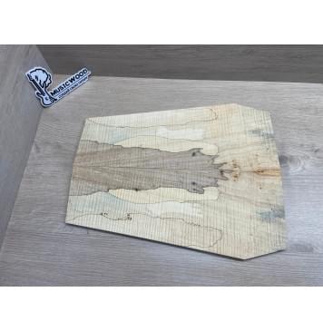 Клён Американский Spalted Волнистый заготовка на тор Тревел гитары Смешанный АА Волна ААА 10х162-140-115х420-405 мм, 2 шт, книжкой (УЦЕНКА - гнилостные поражения древесины, под стабилизацию или работу с порозаполнителями)-7