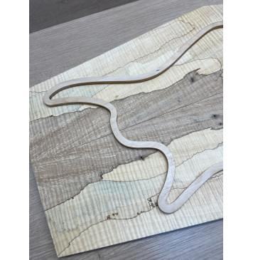 Клён Американский Spalted Волнистый заготовка на тор Тревел гитары Смешанный АА Волна ААА 10х162-140-115х420-405 мм, 2 шт, книжкой (УЦЕНКА - гнилостные поражения древесины, под стабилизацию или работу с порозаполнителями)-3