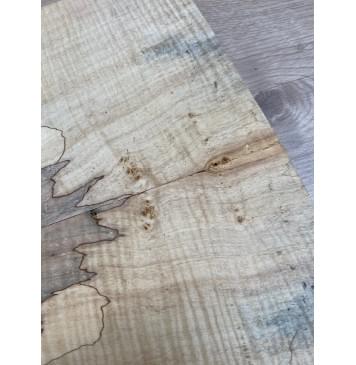 Клён Американский Spalted Волнистый заготовка на тор Тревел гитары Смешанный АА Волна ААА 10х162-140-115х420-405 мм, 2 шт, книжкой (УЦЕНКА - гнилостные поражения древесины, под стабилизацию или работу с порозаполнителями)-4