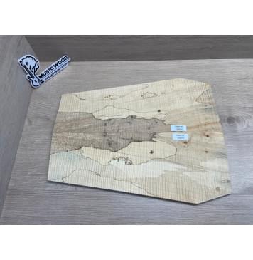 Клён Американский Spalted Волнистый заготовка на тор Тревел гитары Смешанный АА Волна ААА 10х162-140-115х420-405 мм, 2 шт, книжкой (УЦЕНКА - гнилостные поражения древесины, под стабилизацию или работу с порозаполнителями)-6