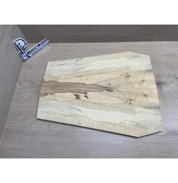 Клён Американский Spalted Волнистый заготовка на тор Тревел гитары Смешанный АА Волна ААА 10х162-140-115х420-405 мм, 2 шт, книжкой (УЦЕНКА - гнилостные поражения древесины, под стабилизацию или работу с порозаполнителями)-8