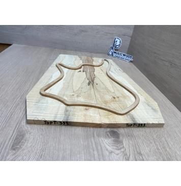 Клён Американский Spalted Волнистый заготовка на тор Тревел гитары Смешанный АА Волна ААА 10х162-140-115х420-405 мм, 2 шт, книжкой (УЦЕНКА - гнилостные поражения древесины, под стабилизацию или работу с порозаполнителями)-3