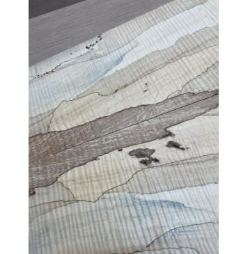 Клён Американский Spalted Волнистый заготовка на тор Тревел гитары Смешанный АА Волна ААА 10х162-140-115х420-405 мм, 2 шт, книжкой (УЦЕНКА - гнилостные поражения древесины, под стабилизацию или работу с порозаполнителями)-5