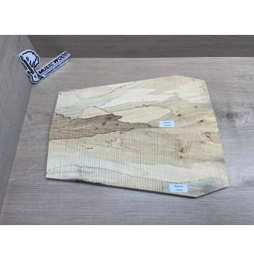 Клён Американский Spalted Волнистый заготовка на тор Тревел гитары Смешанный АА Волна ААА 10х162-140-115х420-405 мм, 2 шт, книжкой (УЦЕНКА - гнилостные поражения древесины, под стабилизацию или работу с порозаполнителями)-7