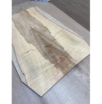 Клён Американский Spalted Волнистый заготовка на тор Тревел гитары Смешанный АА Волна ААА 11х160-137-130х430 мм, 2 шт, книжкой (УЦЕНКА - гнилостные поражения древесины, под стабилизацию или работу с порозаполнителями)-6