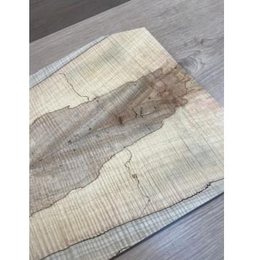 Клён Американский Spalted Волнистый заготовка на тор Тревел гитары Смешанный АА Волна ААА 11х160-137-130х430 мм, 2 шт, книжкой (УЦЕНКА - гнилостные поражения древесины, под стабилизацию или работу с порозаполнителями)-8