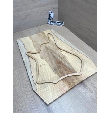 Клён Американский Spalted Волнистый заготовка на тор Тревел гитары Смешанный АА Волна ААА 11х160-137-130х430 мм, 2 шт, книжкой (УЦЕНКА - гнилостные поражения древесины, под стабилизацию или работу с порозаполнителями)-9